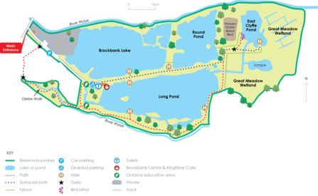 Langford Lakes Reserve Map and Key - lays out the ponds and footpaths