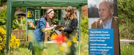 A lady engaging with a membership recruiter